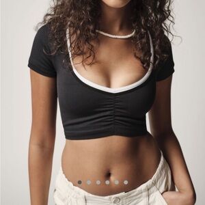 Urban Outfitters seamless ruched cropped top